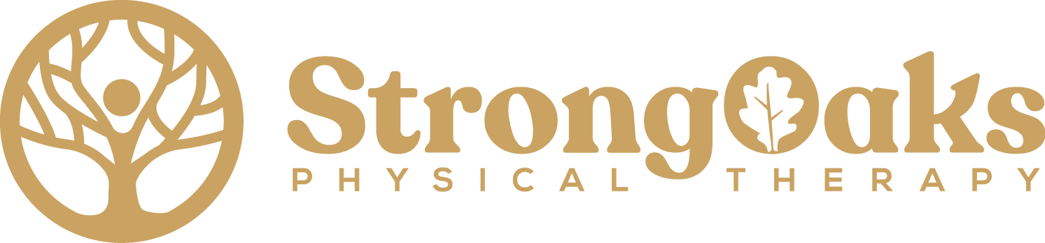 Logo for Strong Oaks Physical Therapy: a tree symbol within a circle next to text.