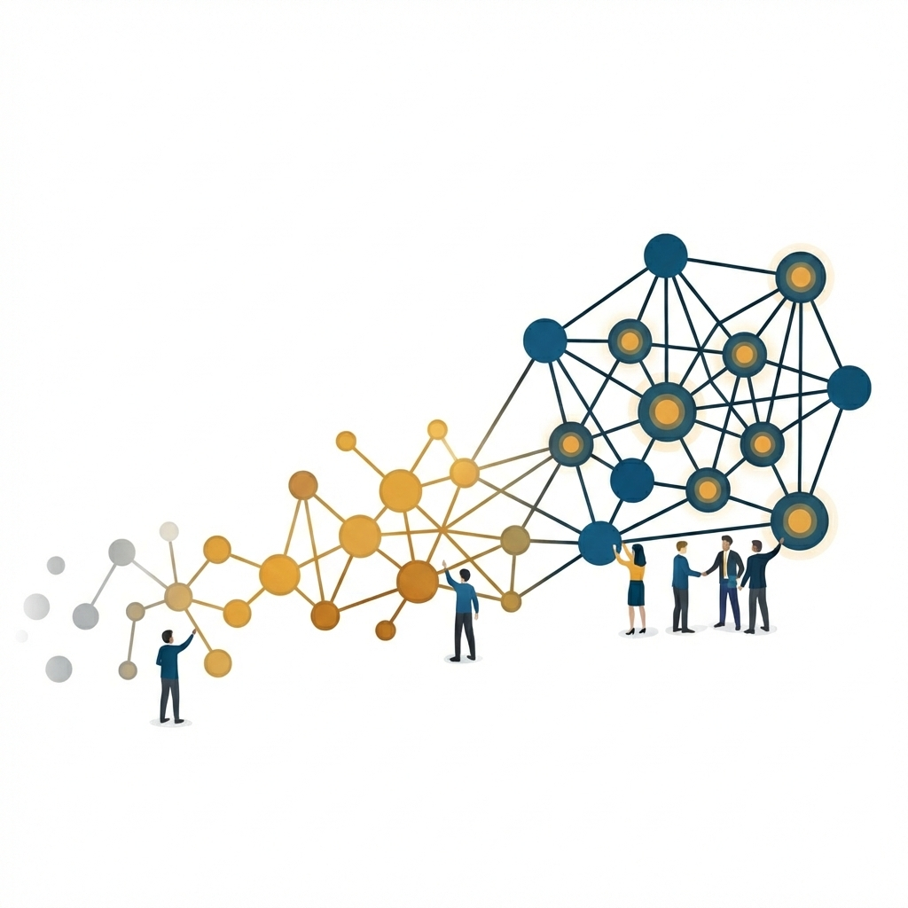 UK law firm technology and AI adoption journey — connected network of professionals