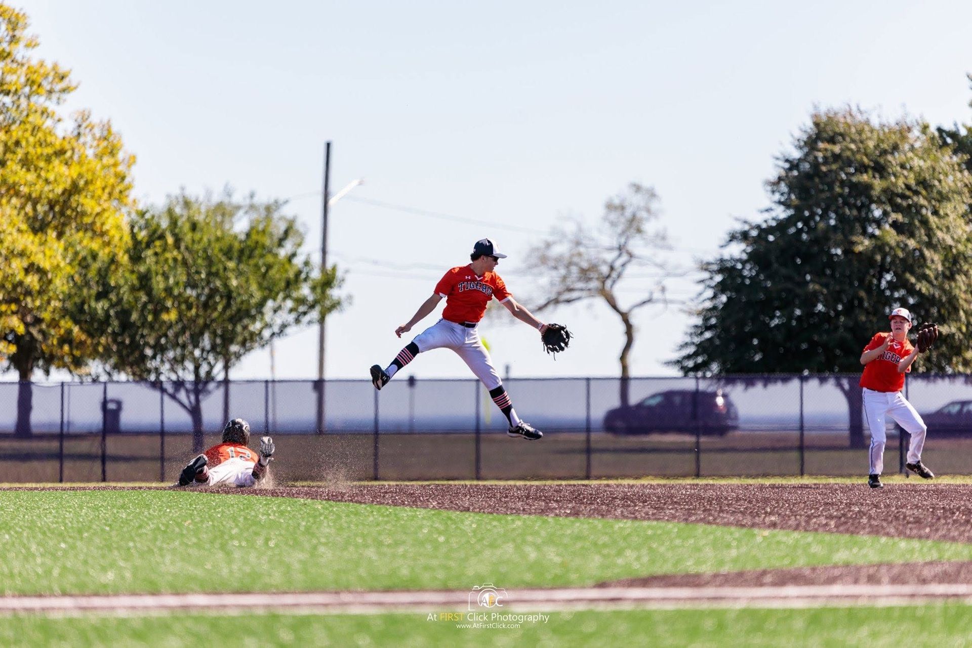 youth baseball player playing at the field