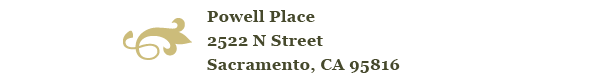 An envelope addressed to powell place in sacramento