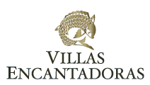 A logo for villas encantadoras with a fish on it