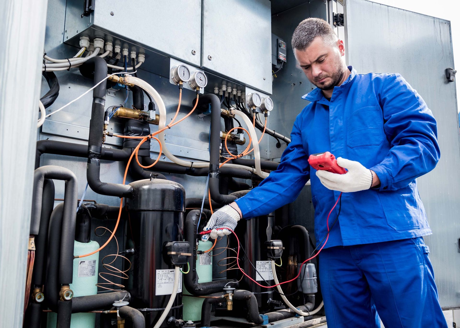 Resistance test of temperature sensors in the cooling supply section of the ventilation unit.