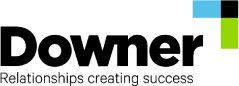 Downer logo: Black text 