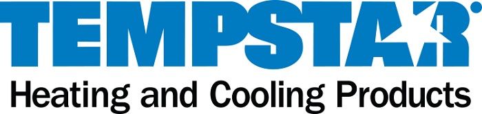 TEMSTAR Heating and Cooling Products logo in blue with orange star accent
