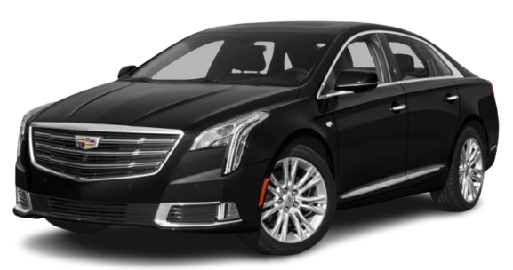 A black cadillac is shown on a white background.