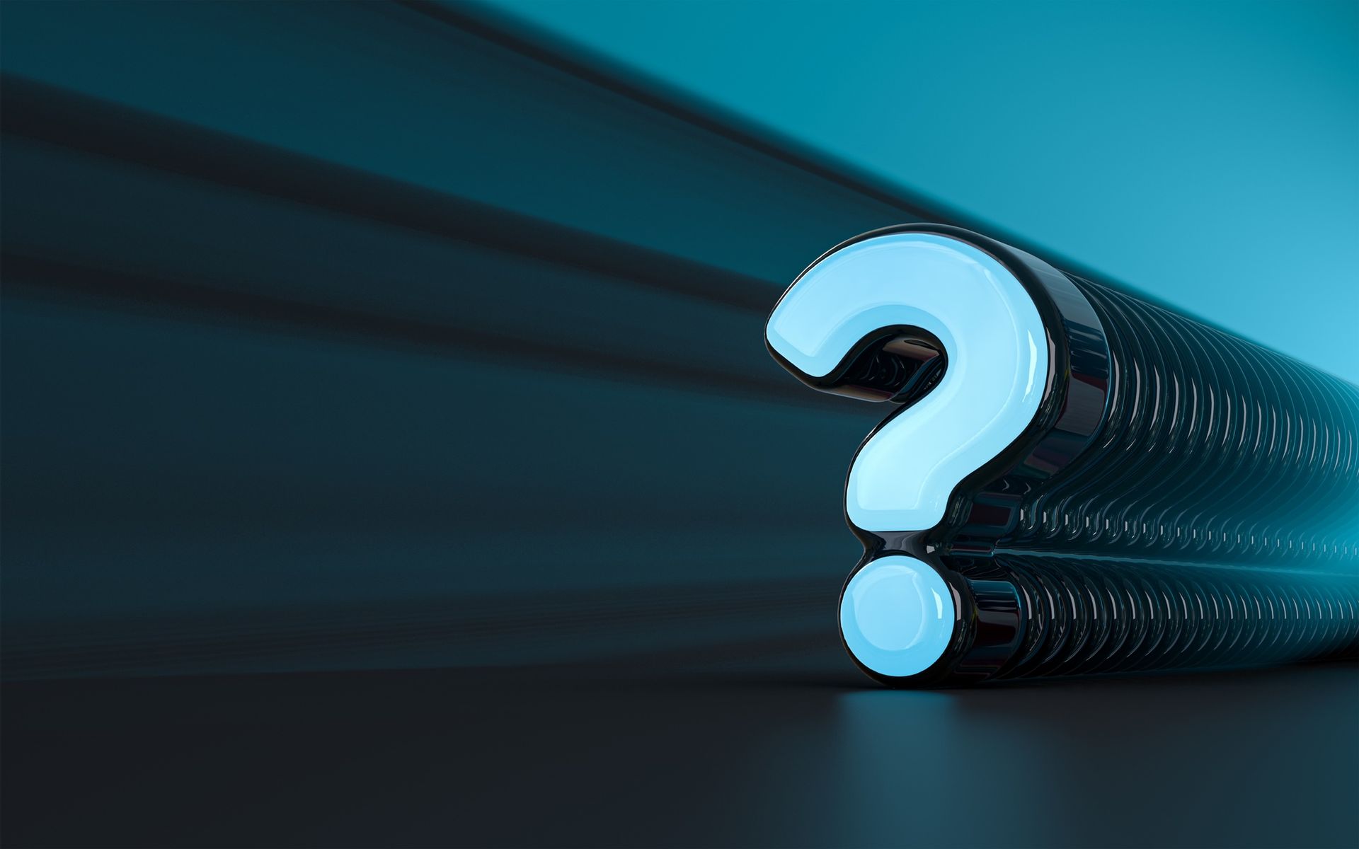 a question mark in blue background