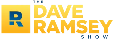 A yellow and blue logo for the dave ramsey show