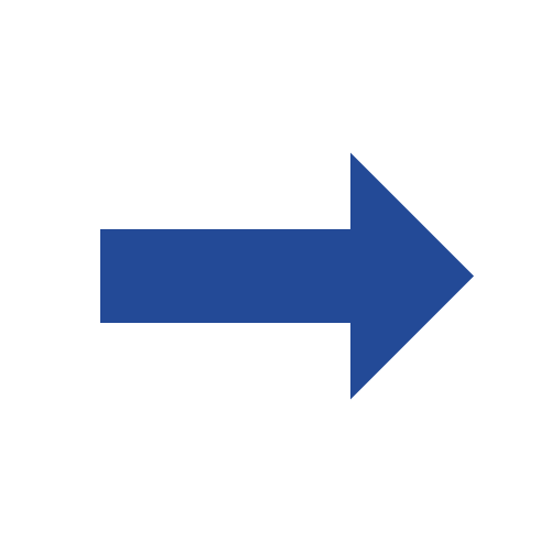 A blue arrow pointing to the right on a white background.