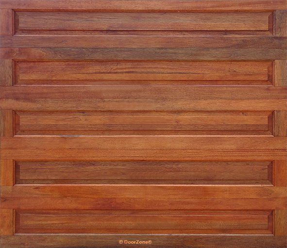 5 Panel single wooden garage door