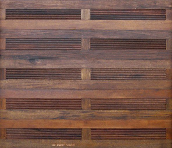 Wooden slatted gate or fence with horizontal brown planks and vertical supports
