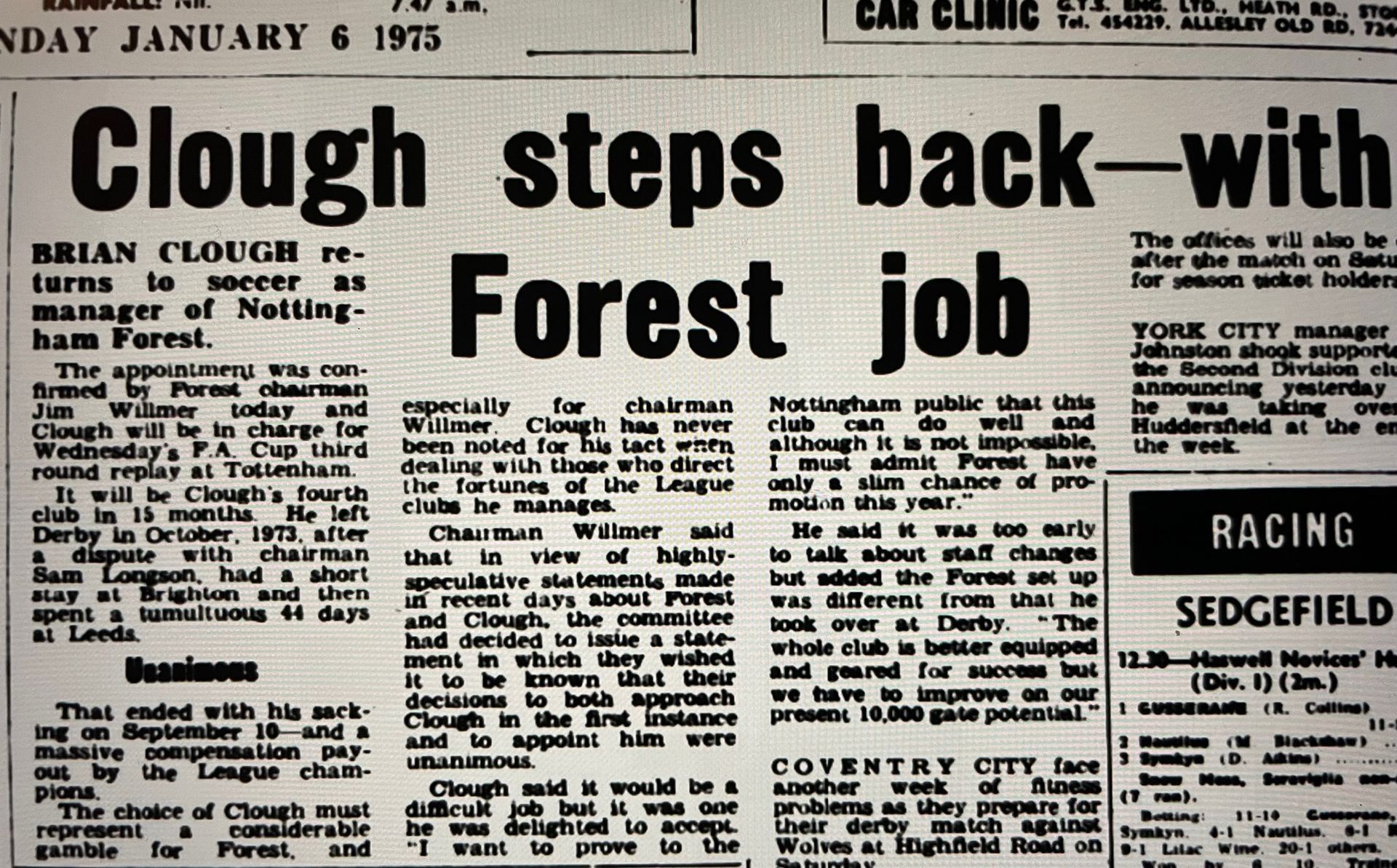 Newspaper cutting