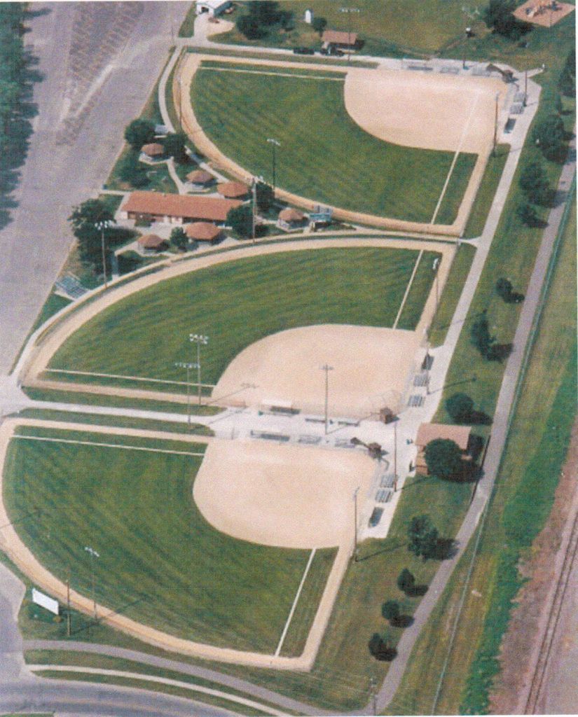 Historic aerial view of the South 6th Street Softball Complex