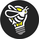 A bee is sitting on top of a light bulb.