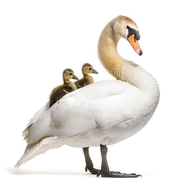Executive coaching Een zwaan met twee eendjes op zijn rug