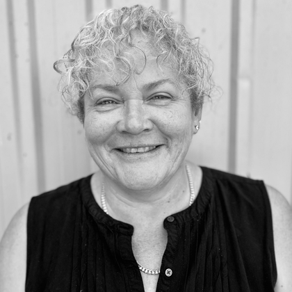 Corrie Hawker headshot in black and white