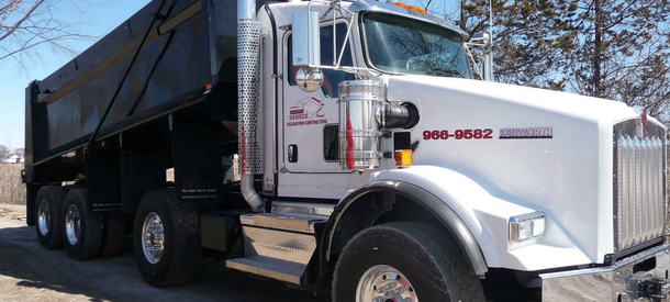 white construction truck