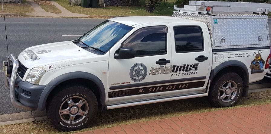 White Pickup Truck Parked on the Side of a Road, Labelled