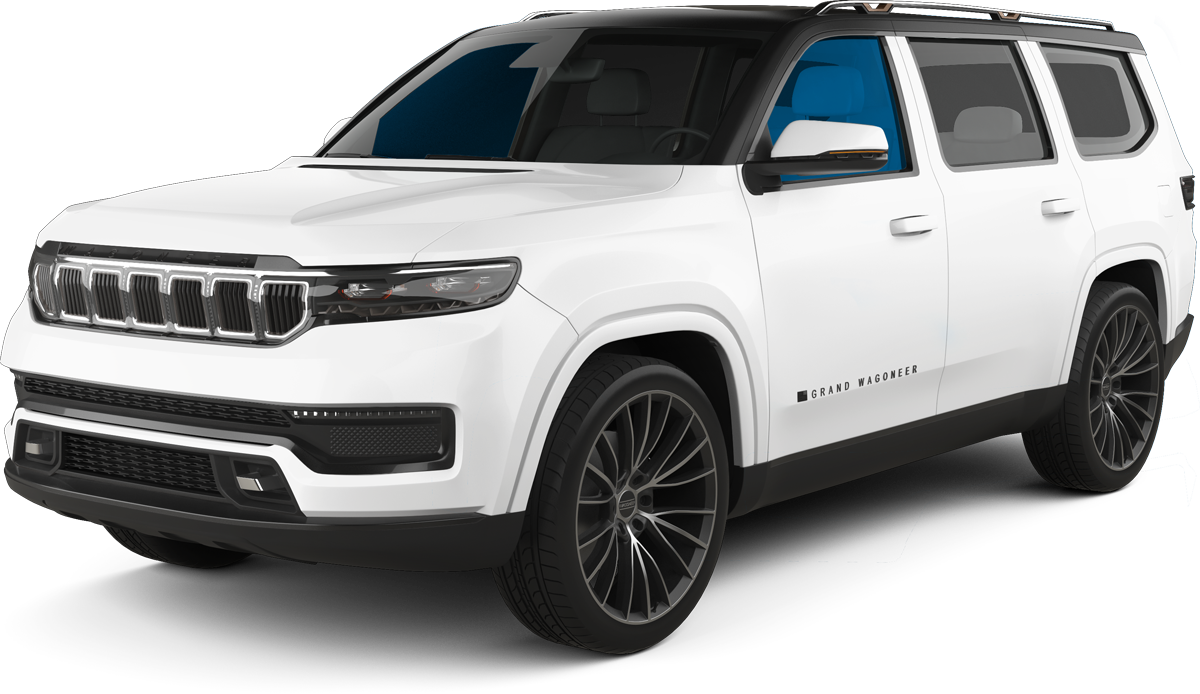 White SUV with black accents, shown in a front three-quarter view on a white background
