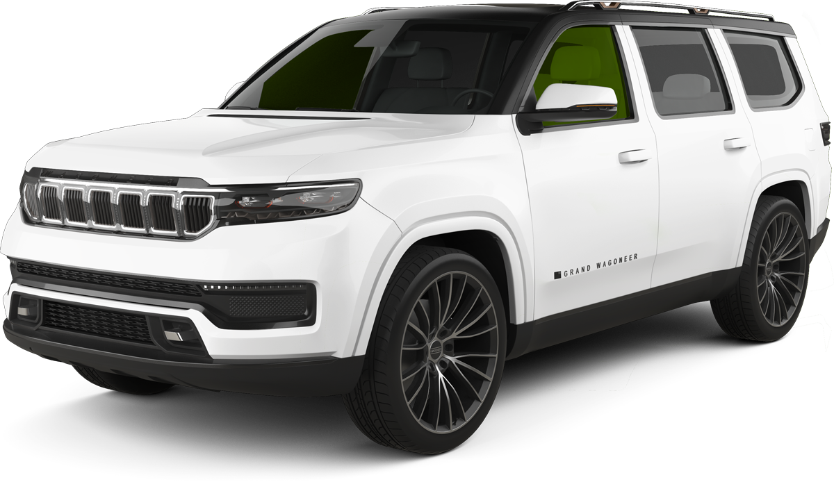 White luxury SUV on a white background, shown in front-left three-quarter view.