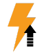 A lightning bolt with an arrow pointing up.