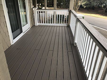 Patterson Construction also builds decks and this is an example of one we completed using composite decking material such as Trex decks.