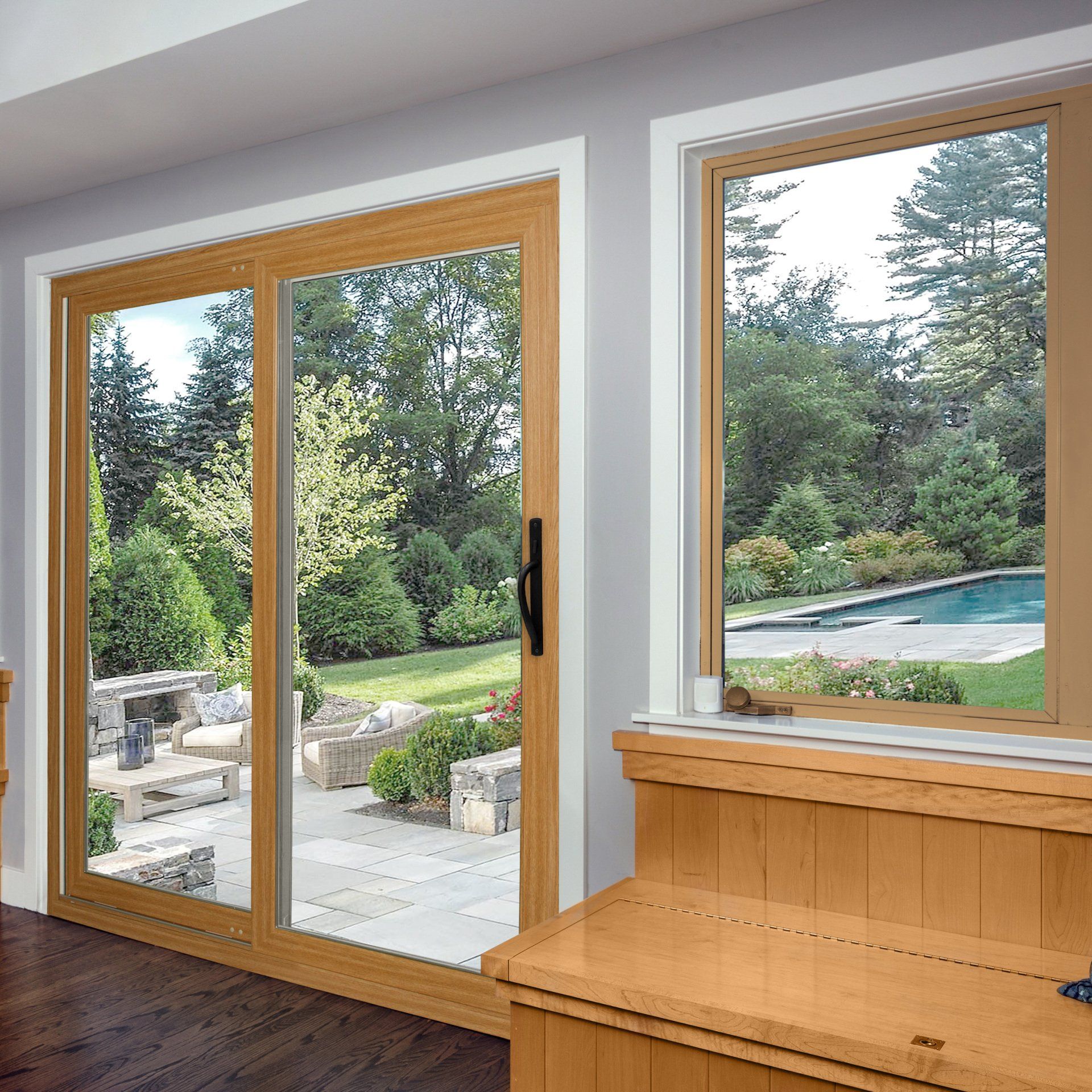 Patterson Homes and Construction in the Outer Banks NC also installs doors and windows, including patio doors as shown here.