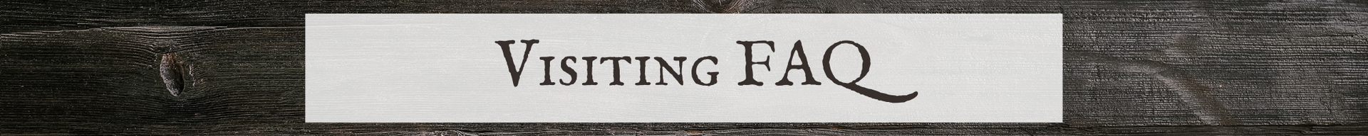 “Visiting FAQ” button on a dark textured background