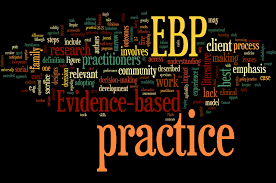 A word cloud that says ebp evidence based practice