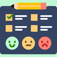 A checklist with a pencil and smiley faces on it.