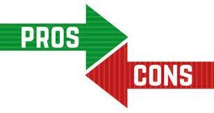 A green and red arrow pointing to the pros and cons.
