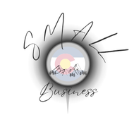 Logo: Colorado flag in a circle, mountains, trees, SMAK Business in cursive.