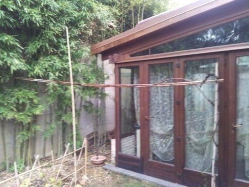 Gazebo in legno con vetrate