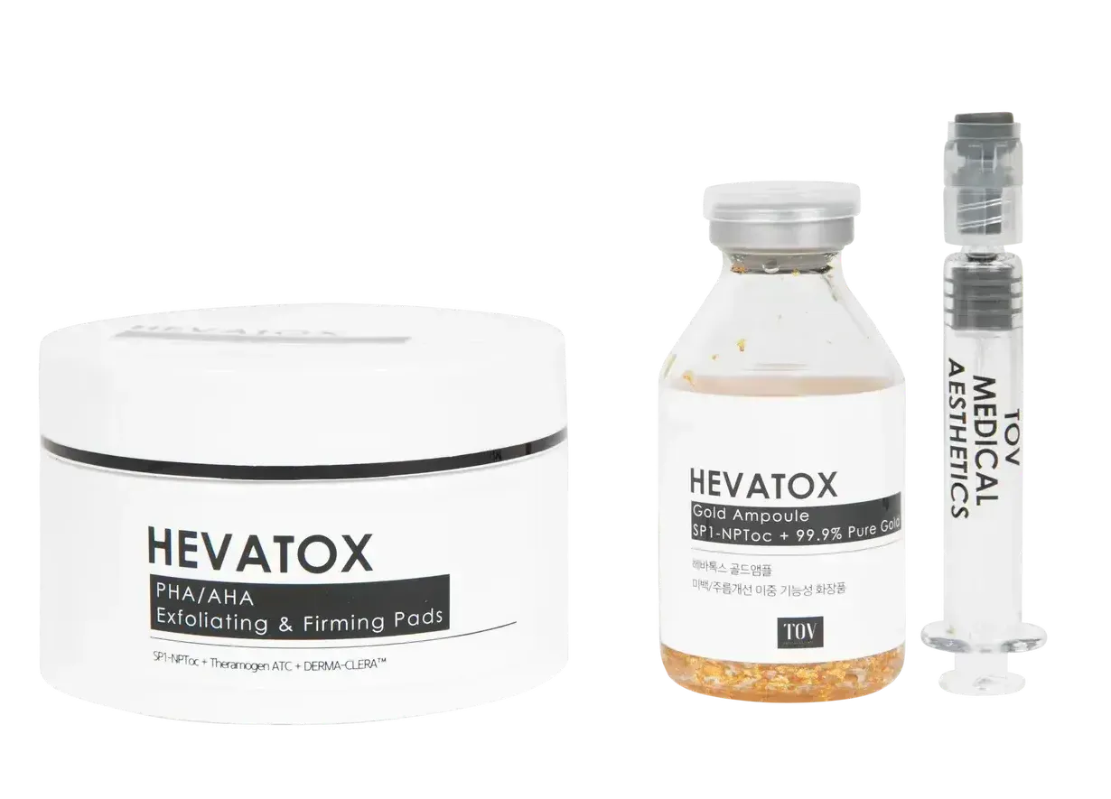 a bottle of hexatox next to a jar of hexatox and a syringe .