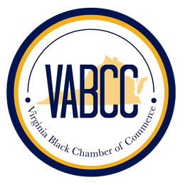 Virginia Black Chamber of Commerce logo with navy and gold circular seal and VABCC text