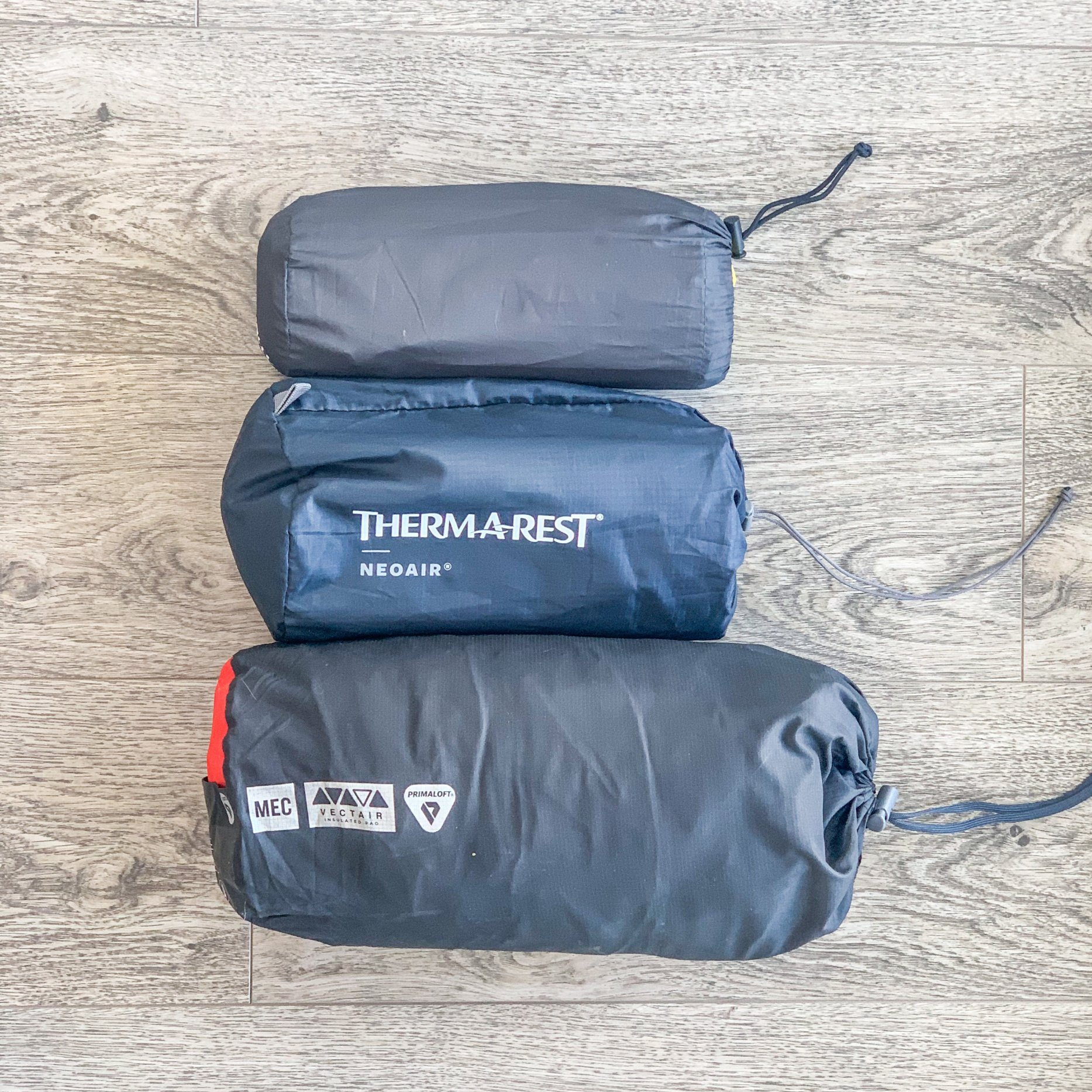 my sleeping system for backpacking - MEC VectAir, XTherm and Xlite sleeping pads