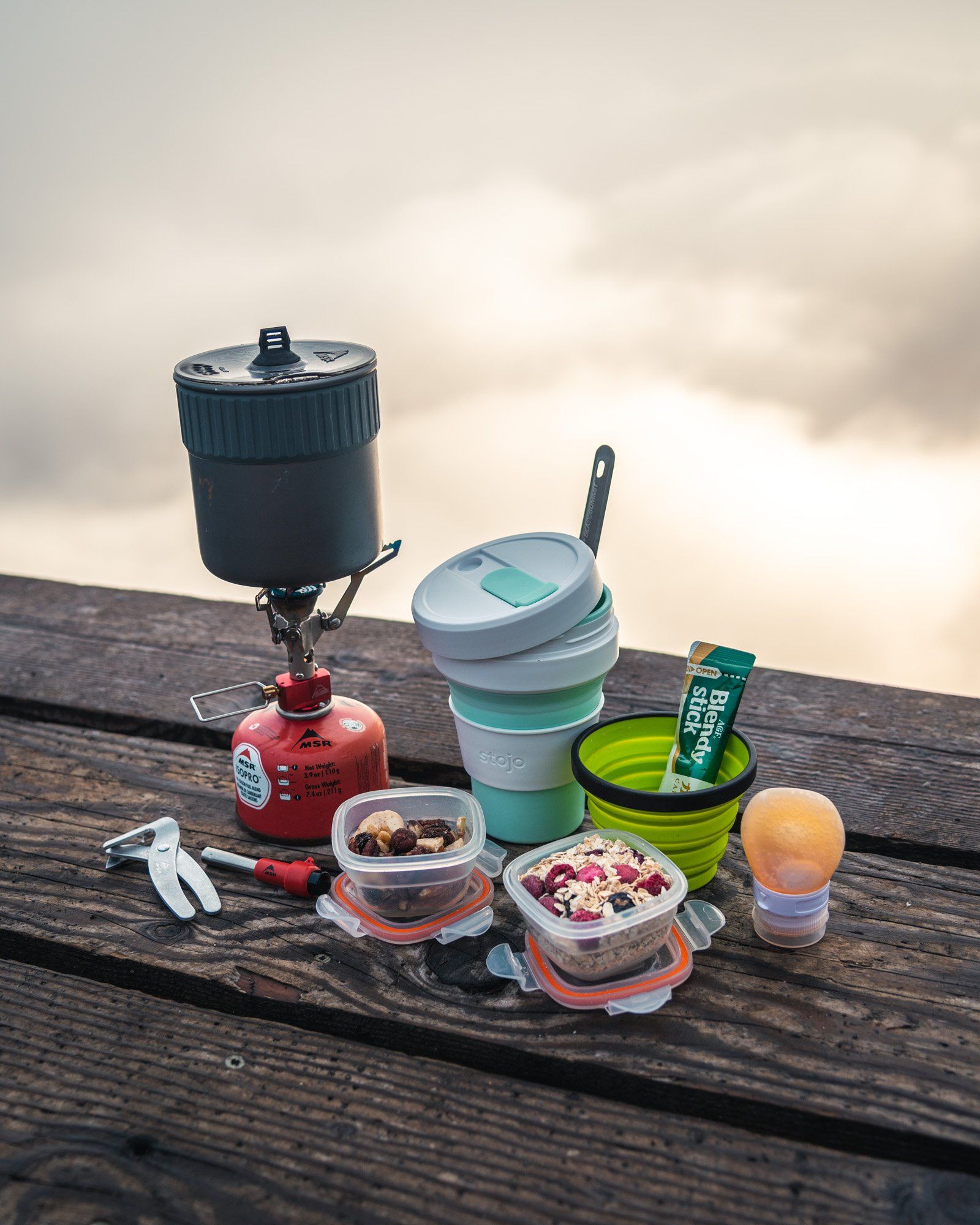 backpacking kitchen setup
