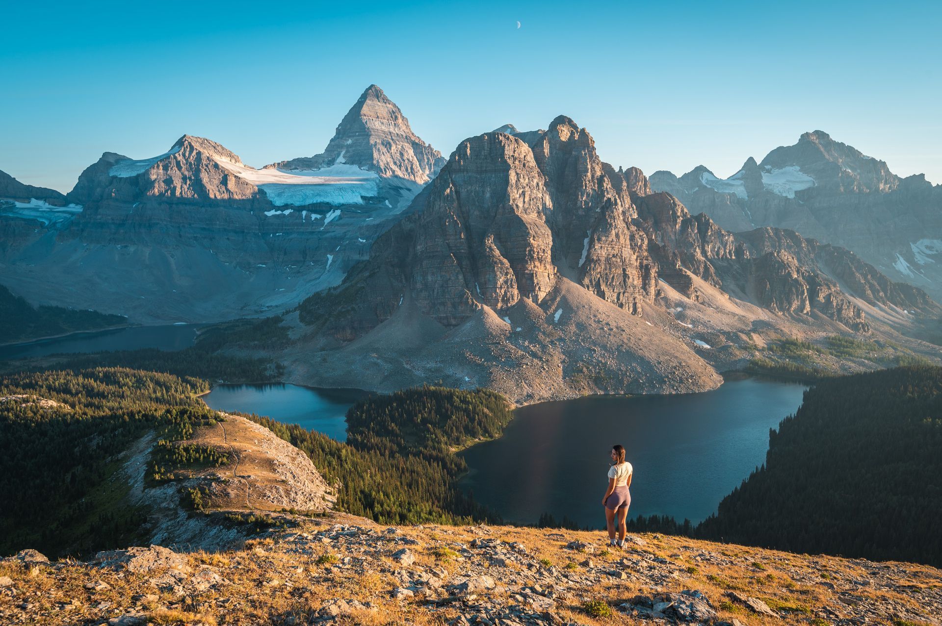 View of Sunburst peak and mount Assiniboine from Nublet