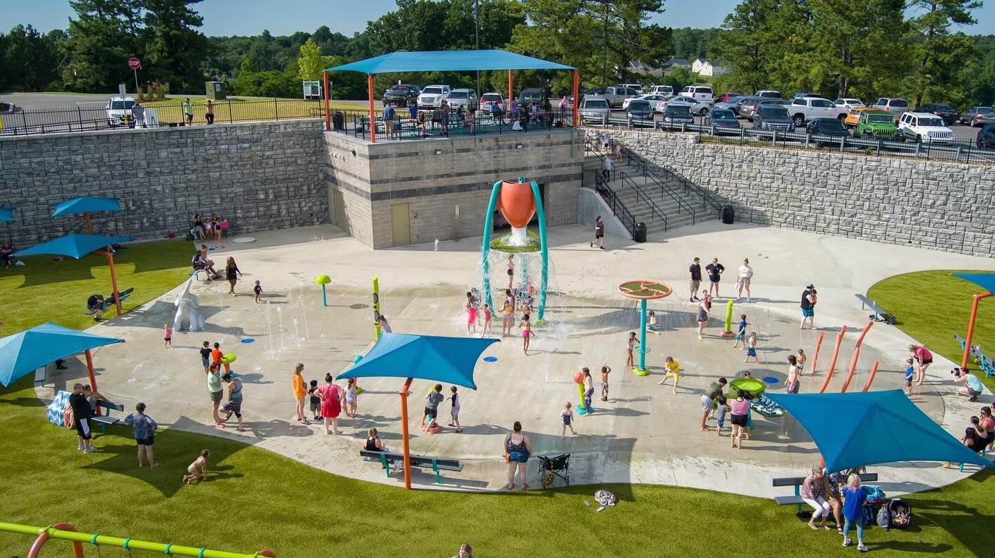 View of Splash Pad at Henslee Park in the city of Dickson TN