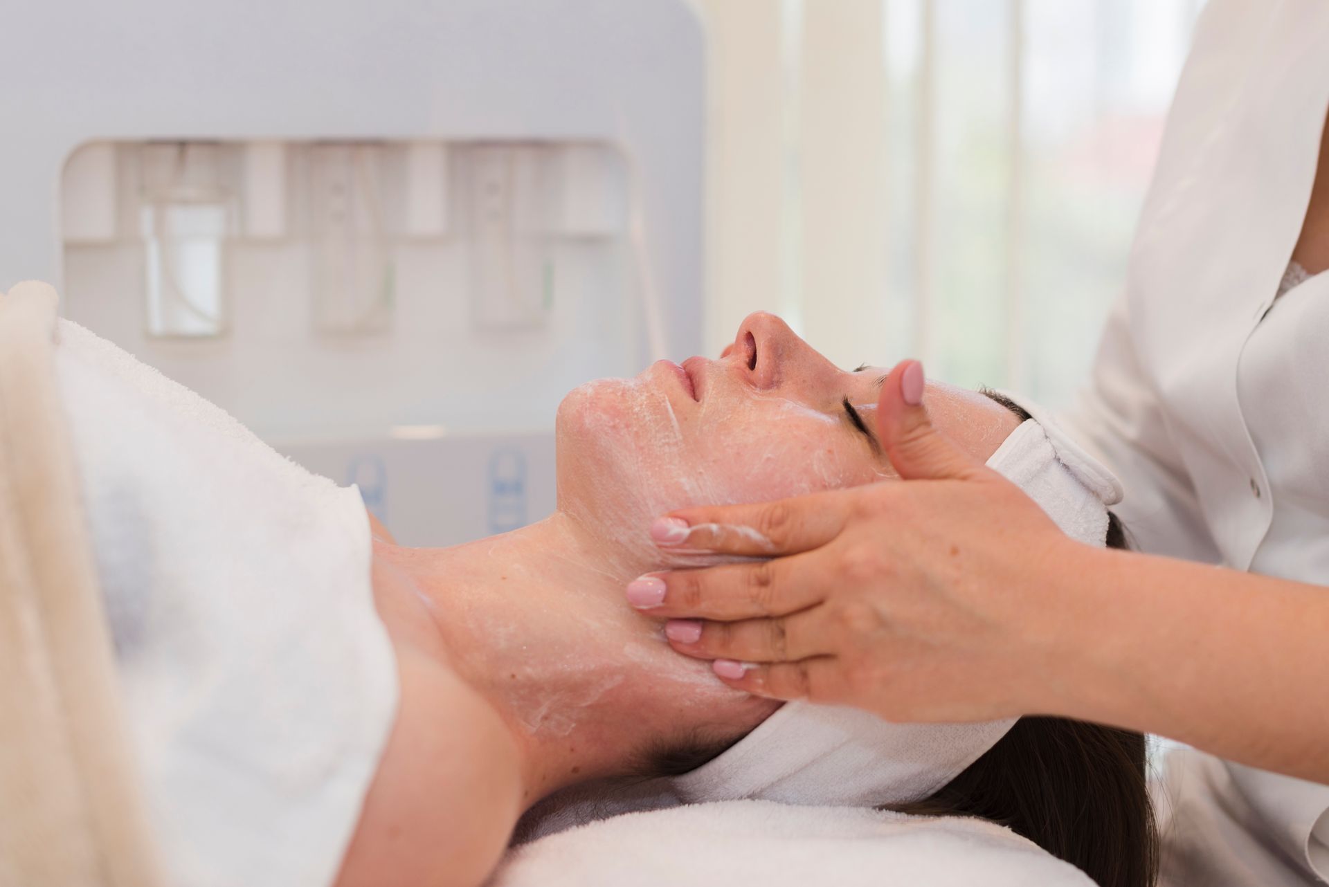 Skincare treatment focused on stimulating natural collagen production for firmer skin.