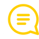 Eine gelbe Sprechblase mit drei Linien darin