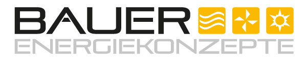 Ein schwarz-gelbes Logo für bauer energiekonzepte