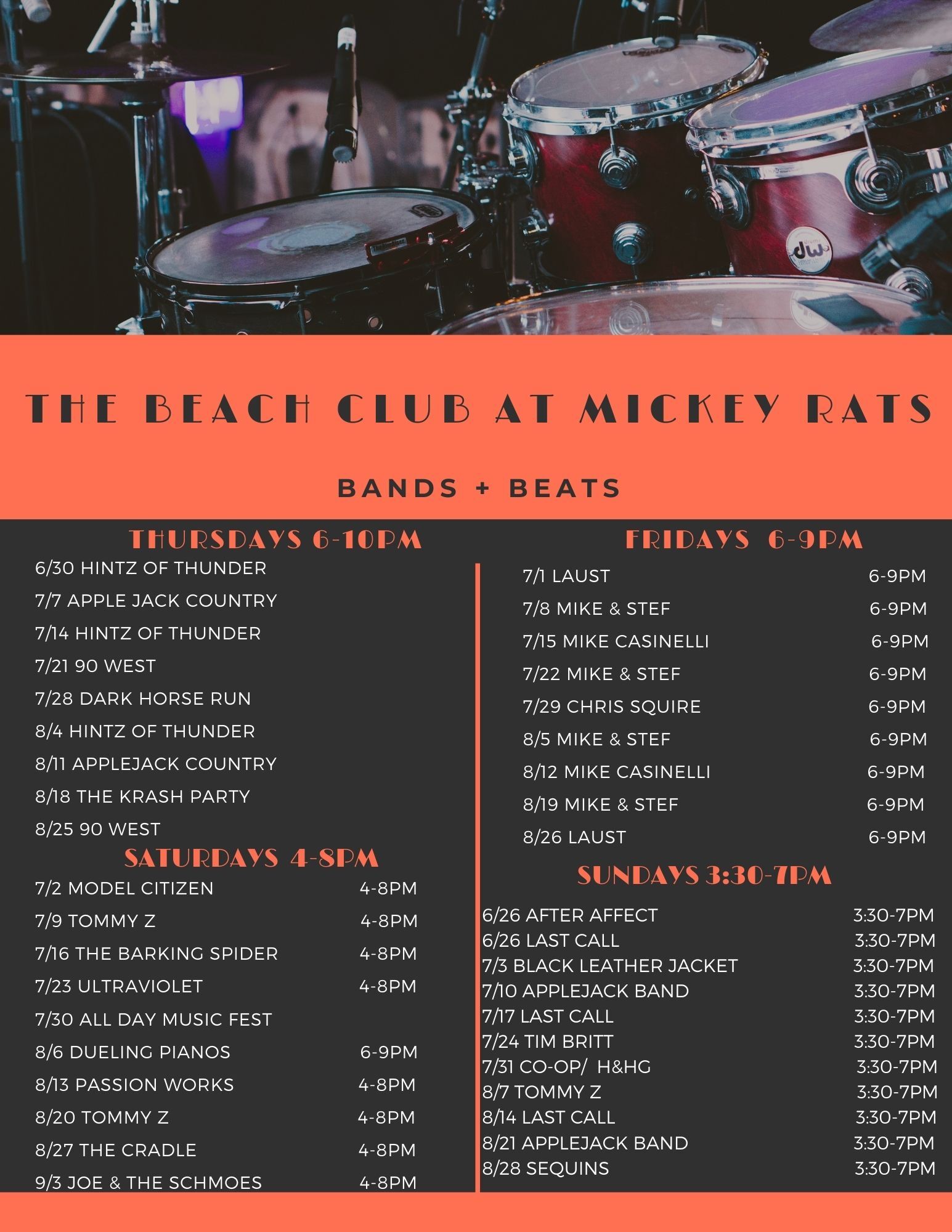 The Beach Club at Mickey Rats Angola, NY Events