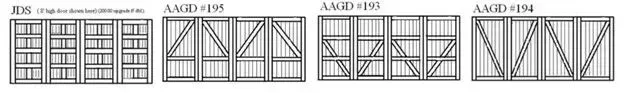 Diagrams comparing different frame designs, including cross bracing and varying support arrangements.