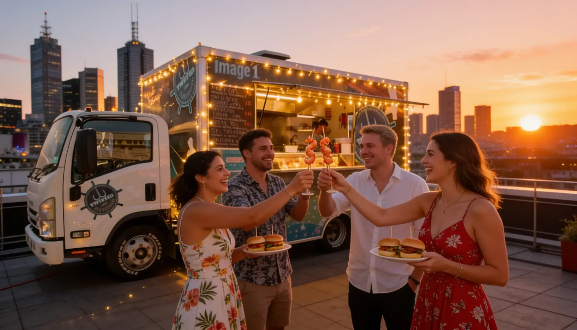 Office Christmas party in Melbourne catered by Twisted Fisherman food truck