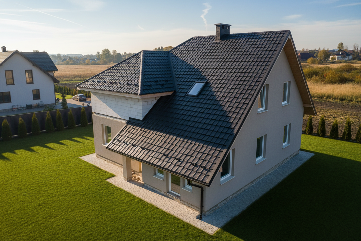Completed roof on a finished home