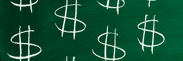 blackboard with dollar sign