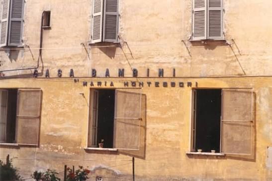 Outside of the first Casa dei Bambini in Rome, Maria Montessori's first classroom