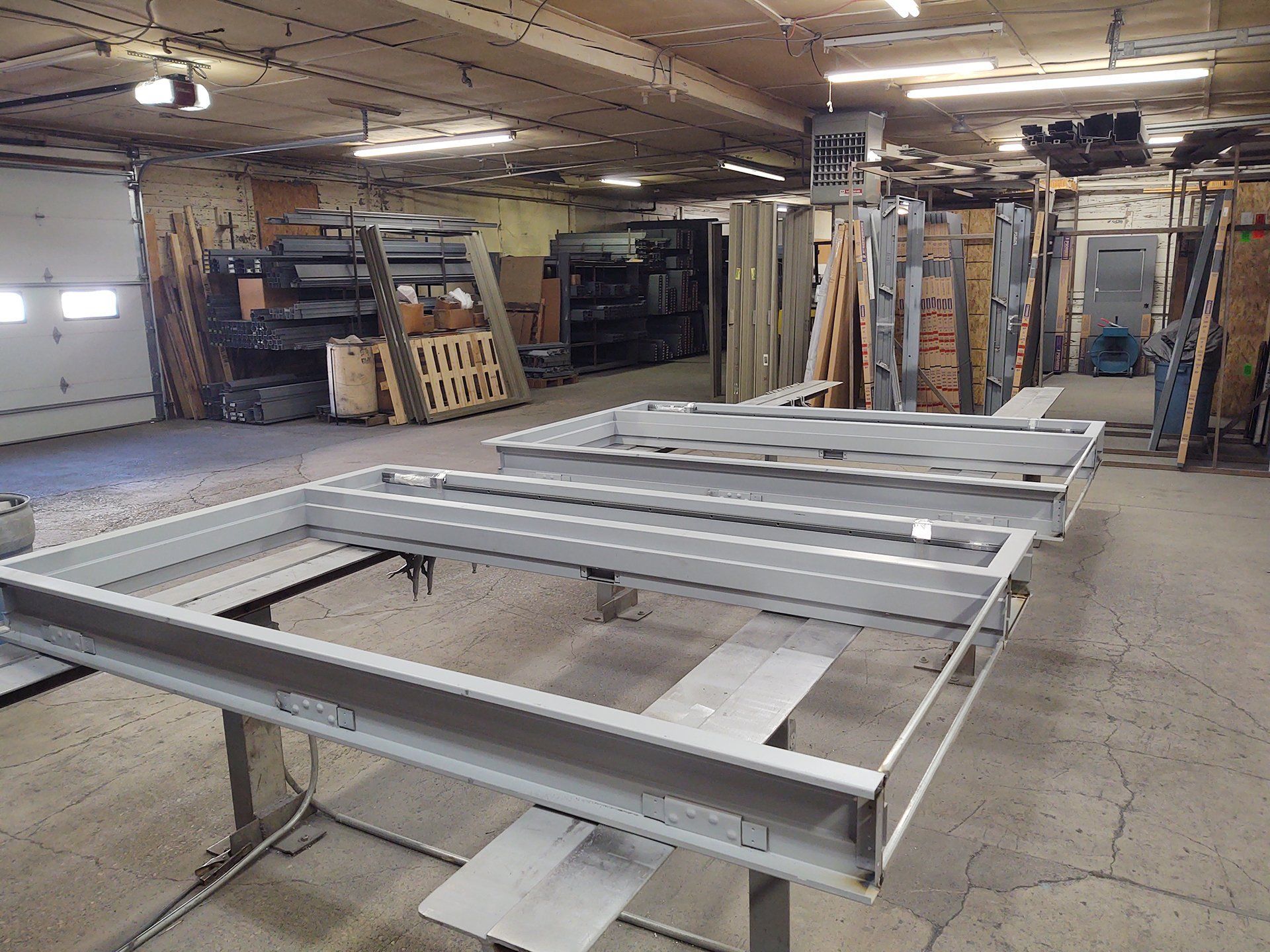 Workshop for construction of doors and frames.