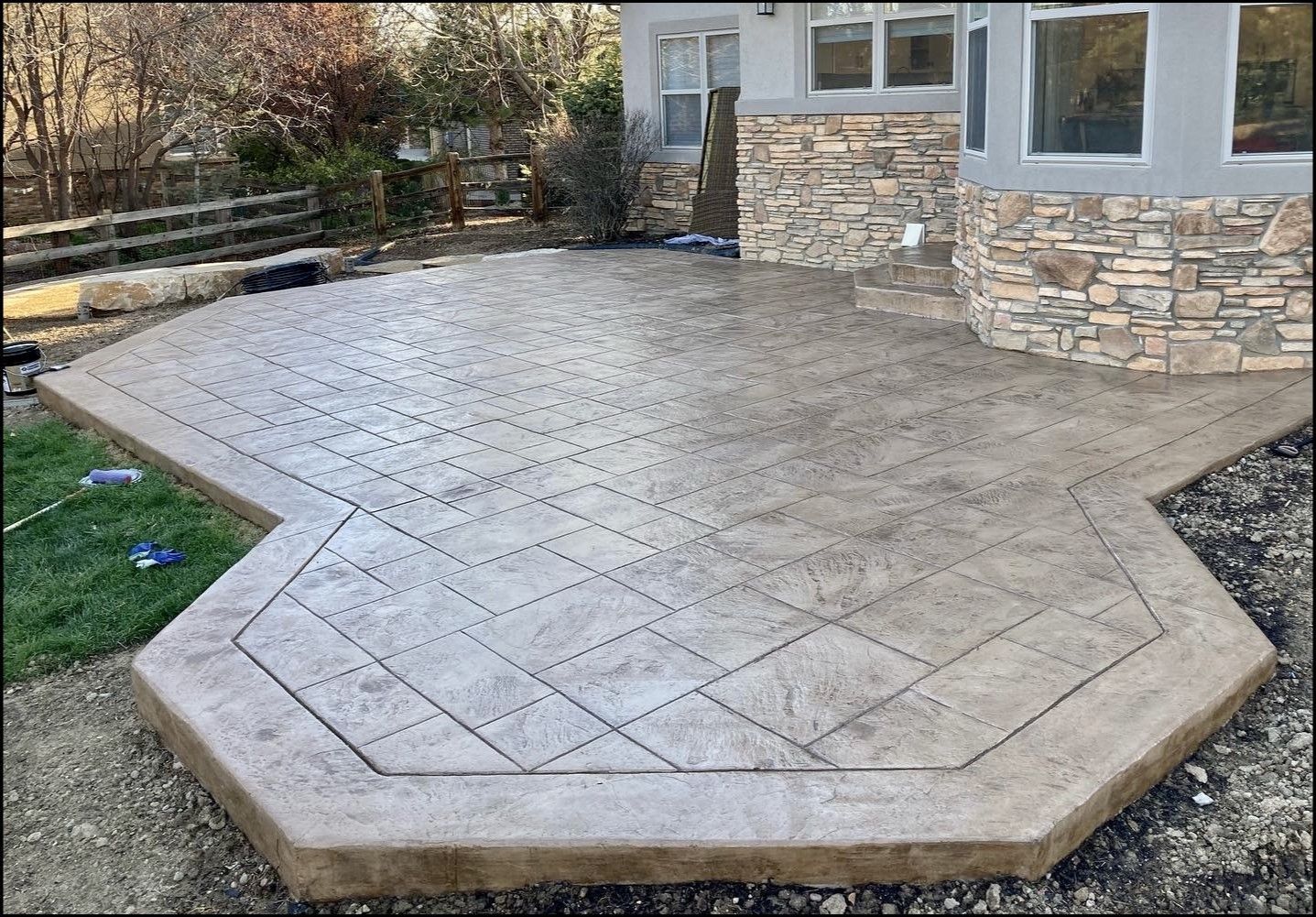 New stamped concrete patio in denver Colorado