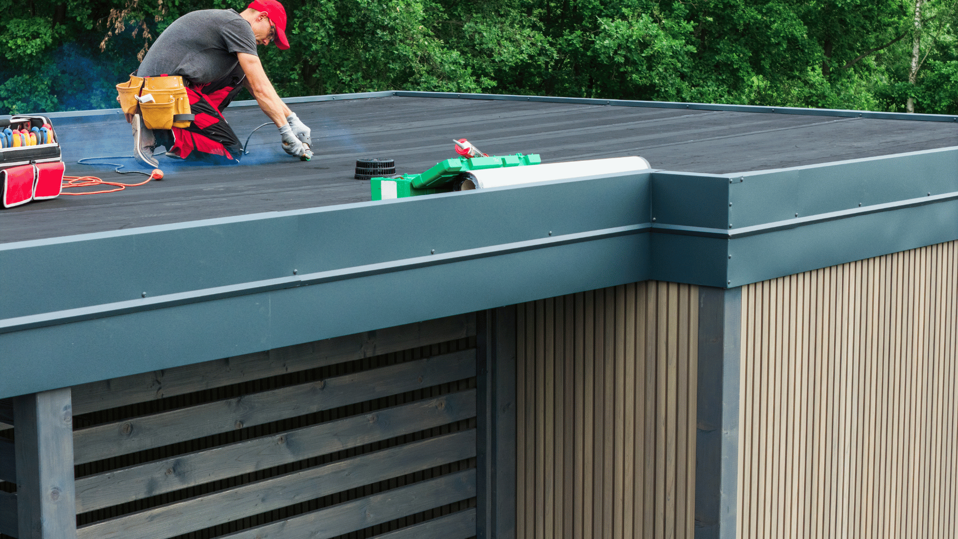 Reapplying protective coating as part of a flat roof maintenance program